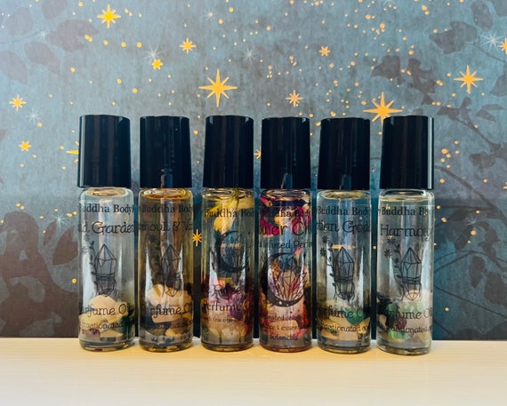 Roll on Oil Perfume With Crystals, Natural Perfume, Essential Oil Perfume, Perfume  Oil, Crystal Perfume, Amethyst, Rose Quartz 