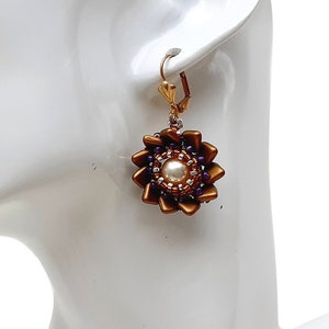 Beaded Floral Earrings Tutorial: DIY Bead Weaving Pattern ("Fiore" PDF)