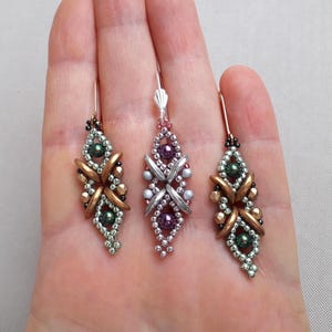 Pendientes de cuentas DIY, patrón de abalorios en PDF, tutorial de abalorios "Mariposas"