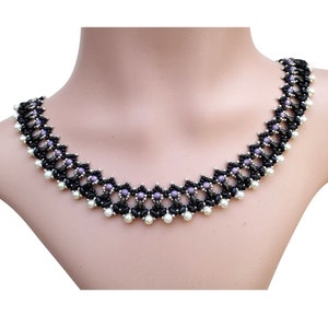 Patrón de collar de cuentas: Tutorial de tejido con Superduo y cuentas de semillas, "Keona" (PDF)