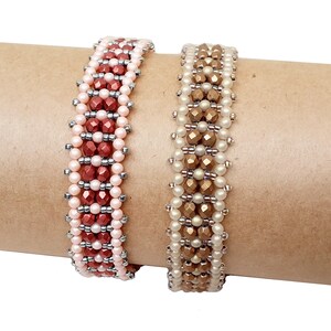 Beaded Bracelet Tutorial: Seed Beads, Pearls, Crystals (PDF Pattern)