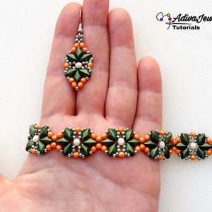 Bead Weaving Pattern: Bracelet and Earrings, Beading Jewelry ("Lucy" PDF Tutorial)