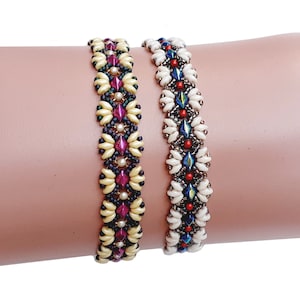 Beaded Bracelet Design: Gemduo and Superduo Beads, PDF Beading Tutorial