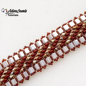Beaded Wrist Band Pattern, DIY Beads Jewelry, &quot;Stripes&quot; PDF Beadwork Tutorial (English)
