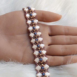 Beading Jewelry Tutorial, Beaded Bracelet Pattern, "Darly" PDF