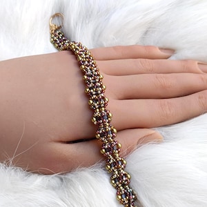 Tutorial de pulsera de cuentas: Patrón de cuentas de cristal y semillas (PDF "Samy")