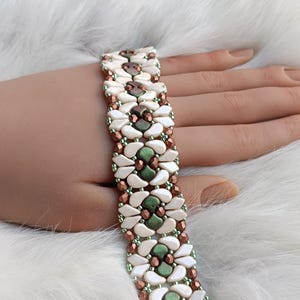 Pattern for Beaded Wide Bracelet, "Allegra" PDF Beading Tutorial