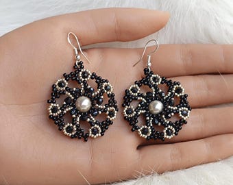 Beaded Earrings Pattern: DIY Seed Bead Jewelry Tutorial ("Fery" PDF)