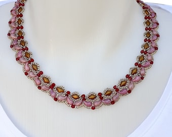 Bead Woven Necklace Pattern: DIY Jewelry Tutorial ("Victoria" PDF)