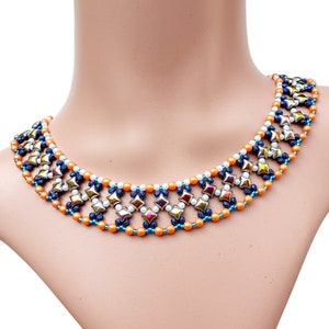 Beaded Collar Necklace DIY, Beadwork Pattern, Beading PDF Tutorial (English)