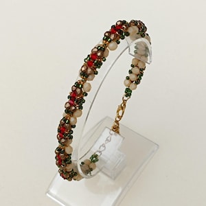Beaded Bracelet Tutorial: Crystal & Seed Bead DIY Pattern ("Arina" PDF)