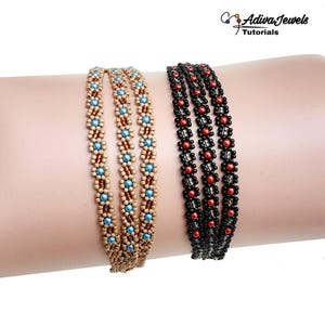 Muster für ein mehrlagiges Perlenarmband: Rocailles & Perlen ("Leya" PDF-Anleitung)