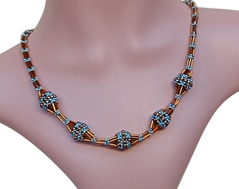 Beadwork Pattern with Bugle Beads - DIY Necklace Tutorial ("Aseli" PDF)