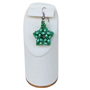 Tutorial for 3 D Beaded Star Earrings or Pendant, Beading Jewelry Pattern, &quot;Starry&quot; PDF Tutorial (English)