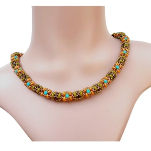 Beaded Rope Pattern, Beadwork Design with Seed Beads and SuperDuo Beads, &quot;Poly&quot; Necklace or Bracelet PDF Beading Tutorial (English)