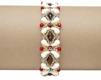 Modèle de bracelet « Dana » tissé de perles tchèques