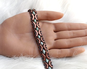 Bracelet de perles à faire soi-même : pont et perles Gemduo, modèle de bijoux, tutoriel de perles « Naomi »