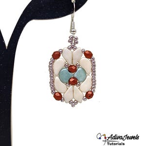 Pattern for Beaded Earrings DIY, Beading Jewelry Project, &quot;Allegra&quot; PDF Bead Weaving Tutorial (English)