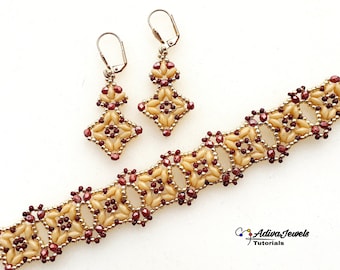 Beading Tutorial for Bracelet and Earrings, "Kate" Pattern