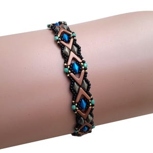 Beading Bracelet Pattern, DIY Beaded Jewelry, &quot;Sophie&quot; PDF Beadwork Tutorial (English)
