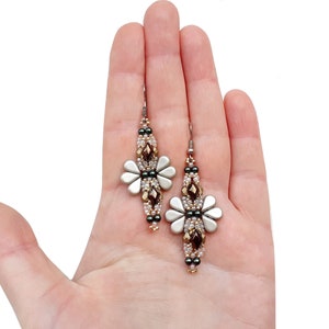 Earring Making Pattern, Beaded Long Earrings DIY, &quot;Ema&quot; PDF Beadwork Tutorial (English)