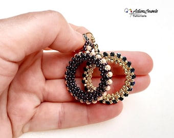 Beaded Hoop Earrings Pattern, DIY Jewelry Guide, "Selly" PDF Beading Tutorial (English)
