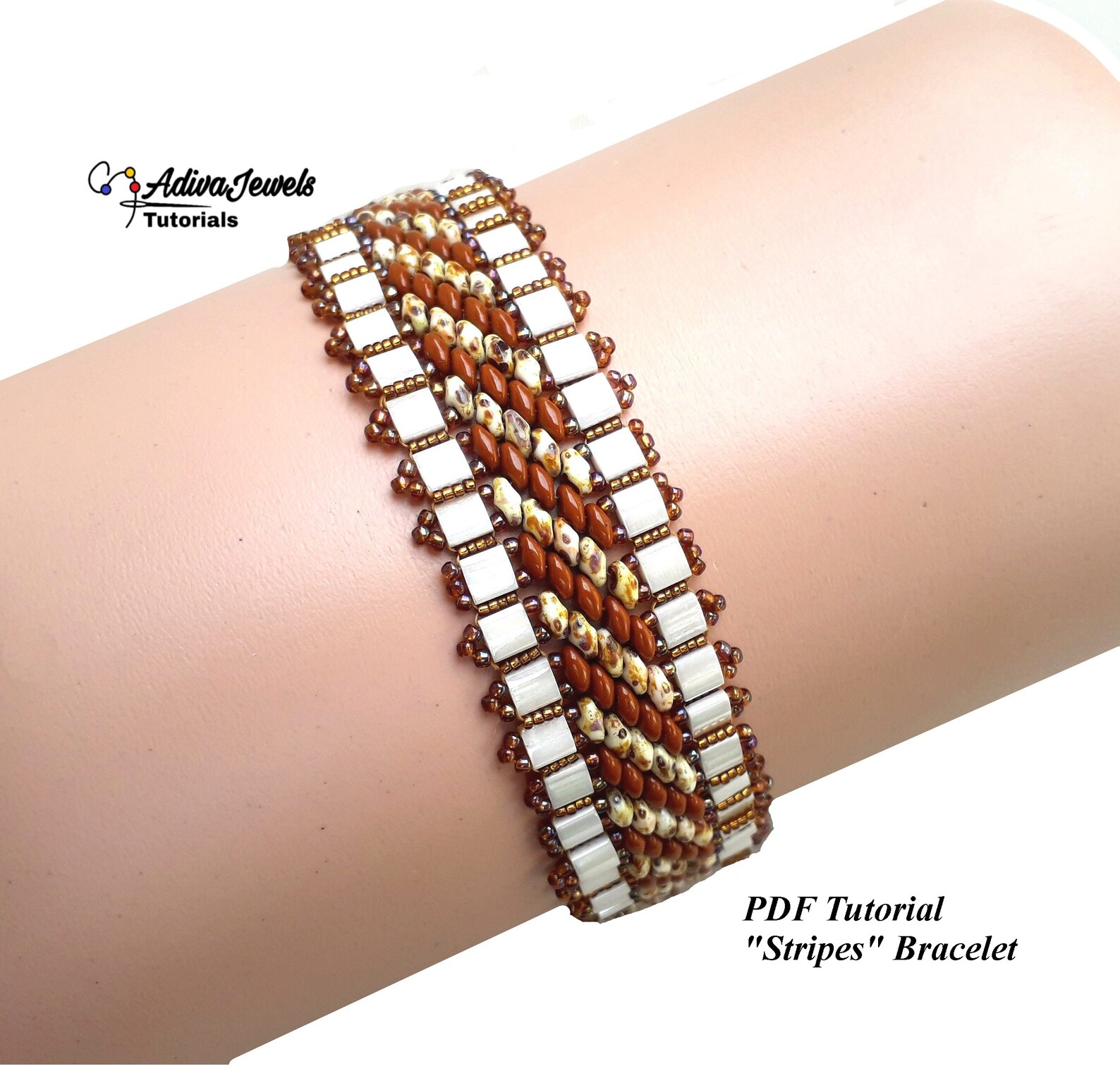 Tila Beads Pattern stripes Bracelet Instant Etsy