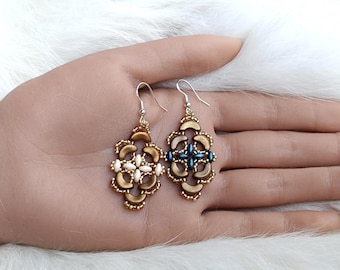 Beaded Earrings Making Guide, "Reina" PDF Beadwork Tutorial (English)