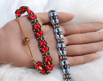 Tutoriel de bracelet avec des perles tchèques, motif « Lisa »