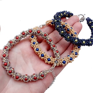 Beaded Rope Pattern, Necklace or Bracelet DIY, &quot;Dora&quot; PDF Bead Weaving Pattern (English)