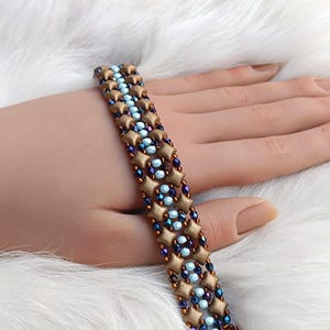 Wzór na bransoletkę z koralików: samouczek samodzielnego tkania koralików Wibeduo (plik PDF „Lia”)