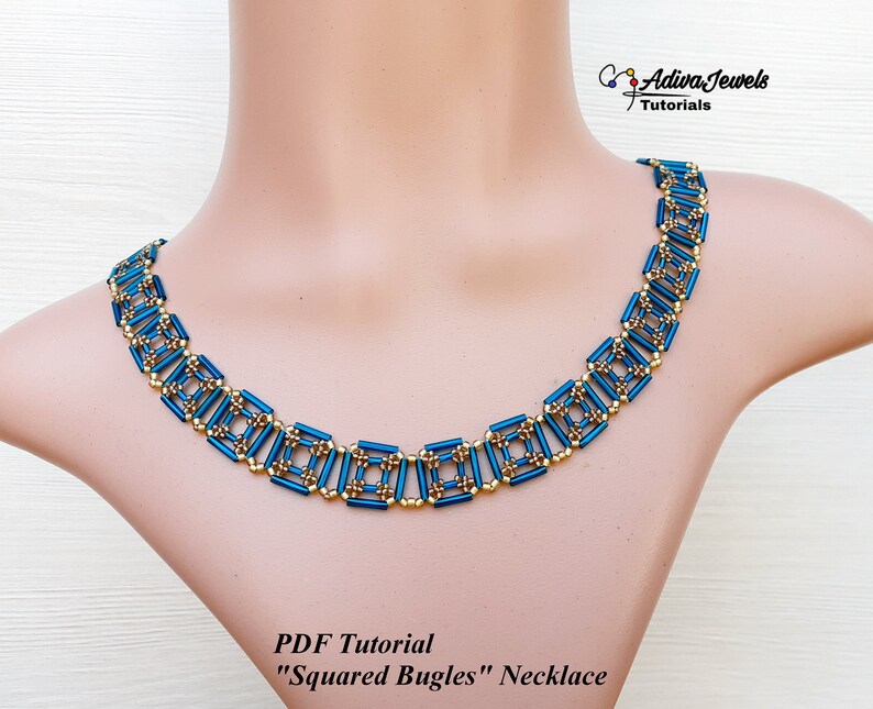 Bead Weaving Necklace squared Bugles Beading Etsy