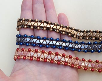 Beading Tutorial for DIY Bracelet, Beaded Jewelry Pattern, "Sandy" PDF