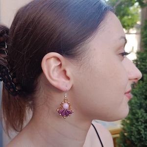 Tutorial for Beaded Jewelry, Beading Pattern, Beadwork Project Idea, &quot;Zoe&quot; Earrings PDF File, Instant Download (English)