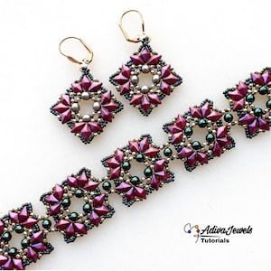 Beaded Bracelet & Earrings Tutorial: DiamonDuo, GemDuo PDF (English)