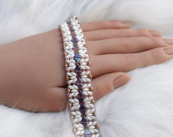 Nina, Perlenwebmuster für Armbänder, PDF Perlenweben (Englisch)
