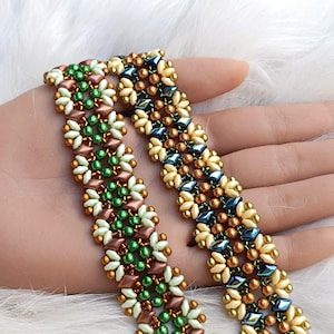 Beaded Bracelet Pattern: GemDuo SuperDuo Beadwork Tutorial ("Jenny" PDF, English)