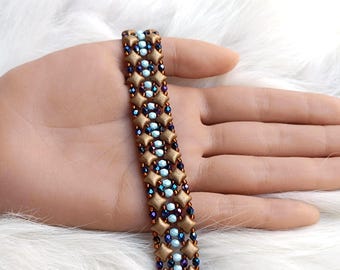 Beaded Bracelet Pattern: DIY Wibeduo Bead Weaving Tutorial ("Lia" PDF)