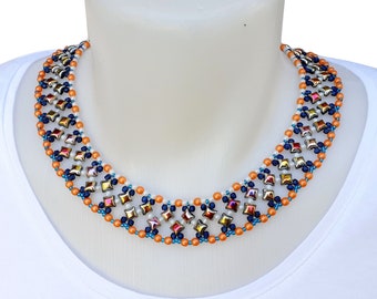 Beaded Collar Necklace DIY, Beadwork Pattern, Beading PDF Tutorial ("Debbie")