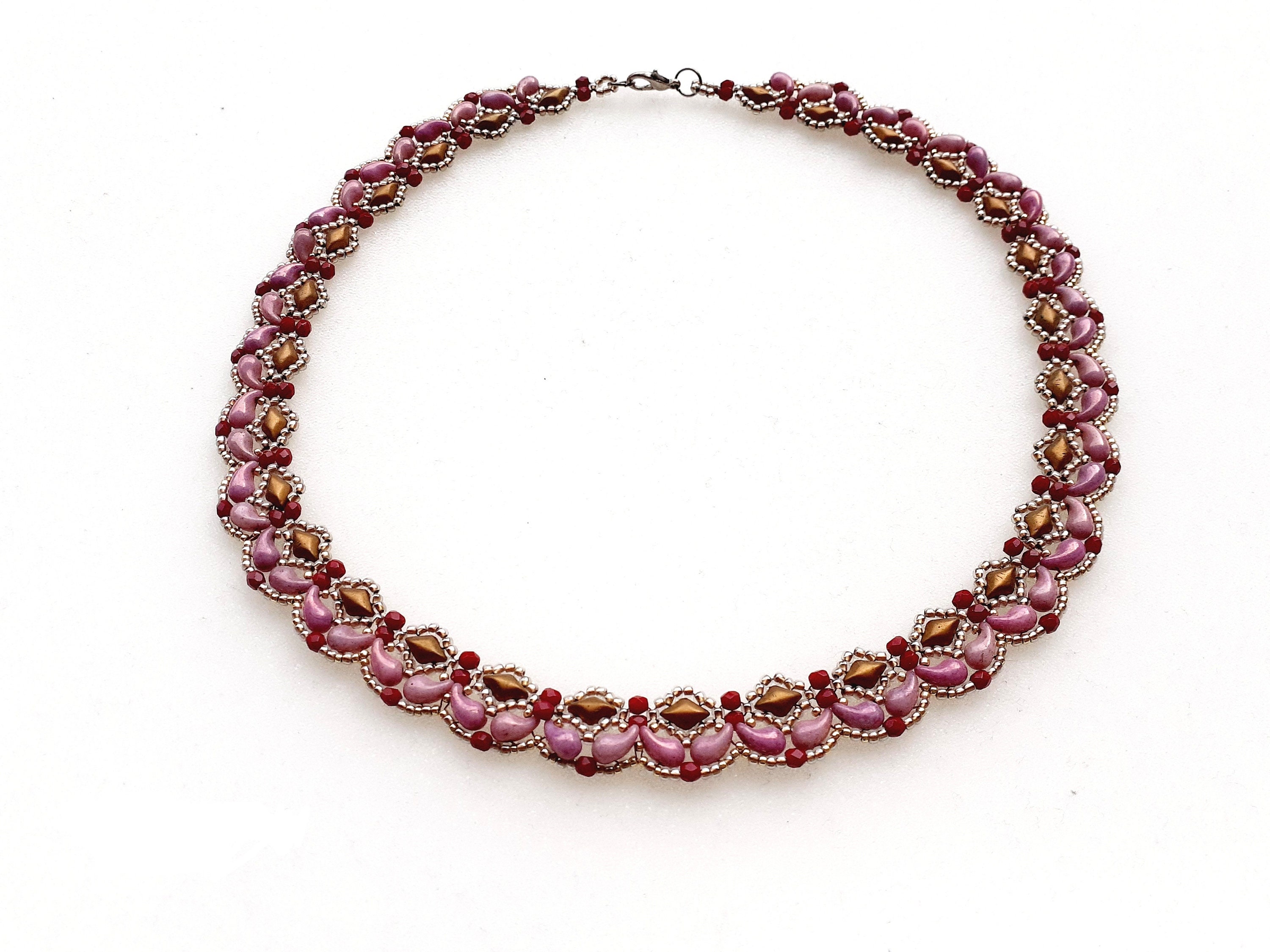 Bead Woven Necklace Pattern: DIY Jewelry Tutorial ("victoria" PDF) - Etsy