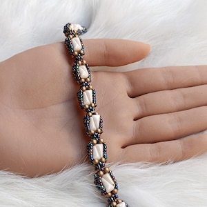 Anleitung für perlengefädelte Perlen : Riva Halskette oder Armband, PDF mit Vexolo Perlen und Rocailles Perlen