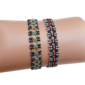 Beaded Jewelry Pattern for DIY Bracelet, Bead Weaving Project, &quot;Kayla&quot; PDF Beadwork Tutorial (English)
