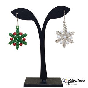 Easy Beading Pattern, Earrings Making Tutorial, &quot;Christmas&quot; Earrings PDF (English)