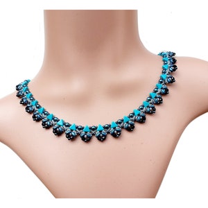 Beading Pattern for DIY Necklace, Beaded Jewelry Design, &quot;Delicacy&quot; PDF Beadwork Tutorial (English)