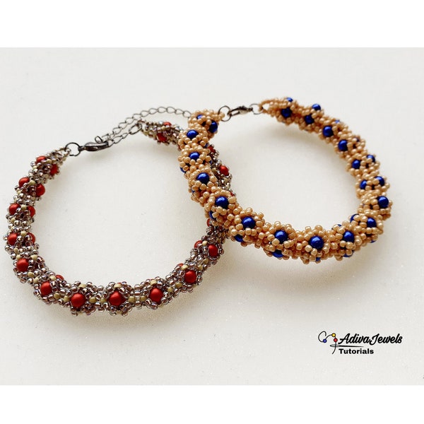 Beads Rope Pattern, Necklace or Bracelet Tutorial, "Dora" PDF Pattern