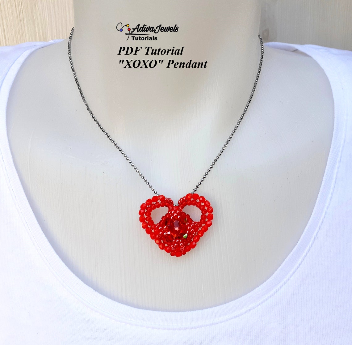 Tutorial for Beaded Heart Pendant xoxo Bead Etsy