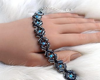 Armband Anleitung mit Kristallen und Vexolo Perlen, ""Gina"" Perlenschmuck Muster (Englisch)"