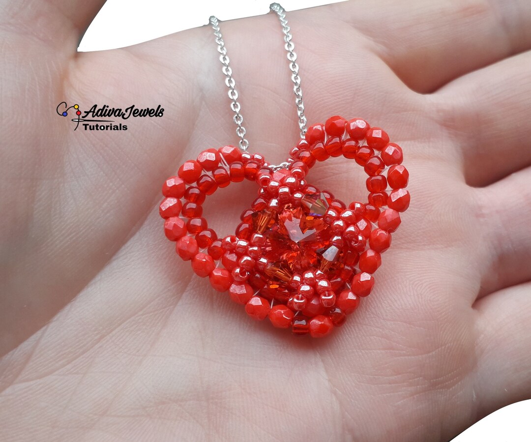 Tutorial for Beaded Heart Pendant xoxo Bead Etsy
