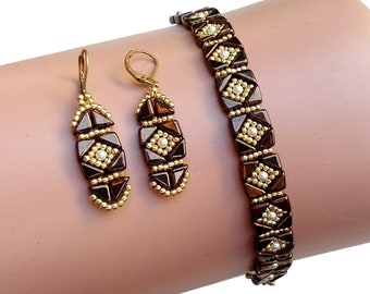 Beading Pattern, "Ethno" Bracelet and Earrings Tutorial