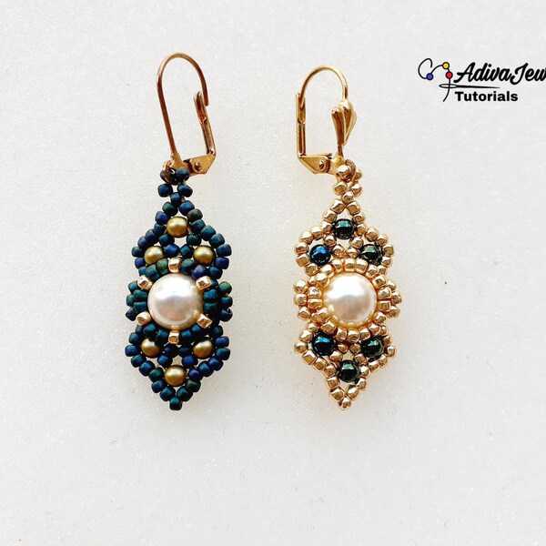 Beaded Earrings Pattern, Seed Beads Tutorial, "Janet" Earrings Tutorial